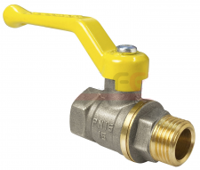 Кран шаровой для ГАЗА латунный VALFEX 11Б27фтМ ВР/НР, НИКЕЛИР-Й, рычаг, 1/2