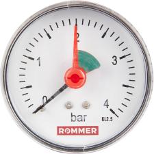 ROMMER Манометр аксиальный с указателем предела.  63 мм  0...4 бар 1/4" 