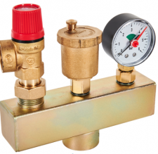 Группа безопасности котла ROMMER RVS-0004-015025 3 бар, 1 (до 50 кВт) (без теплоизоляции) 1