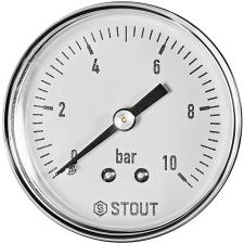 Манометр аксиальный STOUT корпус Ø 50 мм, 1/4" (0-10 бар)
