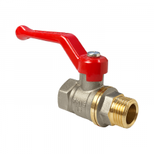 Кран шаровой для ВОДЫ латунный VALFEX 11Б27фт1М ВР/НР, НИКЕЛИР-Й, рычаг, 1