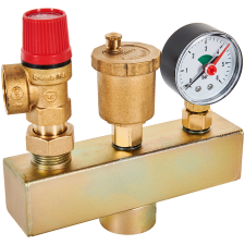 Группа безопасности котла ROMMER RVS-0004-015025 3 бар, 1 (до 50 кВт) (без теплоизоляции)