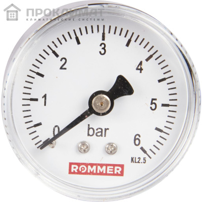 ROMMER Манометр аксиальный.  50 мм 0...6 бар 1/4" 