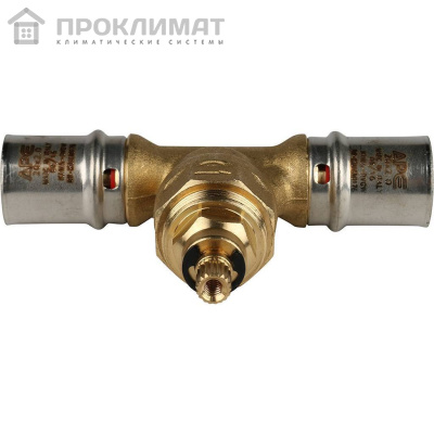 Вентиль с хромированной ручкой прессовой STOUT 20х20 