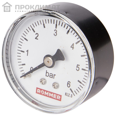 ROMMER Манометр аксиальный.  50 мм 0...6 бар 1/4" 