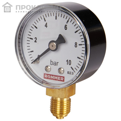 ROMMER Манометр радиальный. 50 мм 0...10 бар 1/4" 