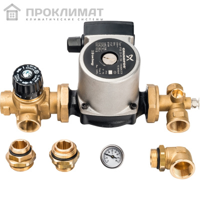 Насосно-смесительный узел с термостатическим клапаном; Grundfos UPSO 25-65 130