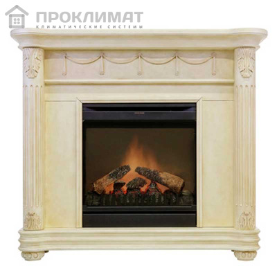 Каминокомплект Dimplex Rome портал из дерева с очагом Gannon (Белый с бронзой)