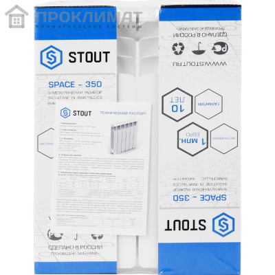 Радиатор биметаллический Stout SPACE 350х4 сек 