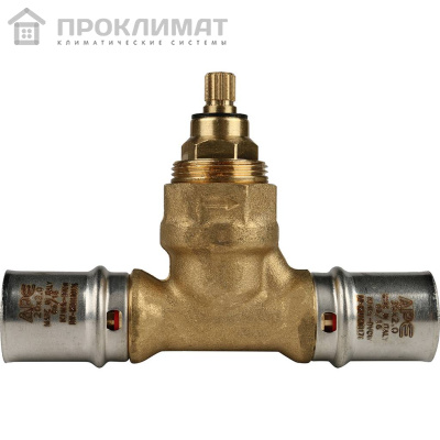 Вентиль с хромированной ручкой прессовой STOUT 20х20 