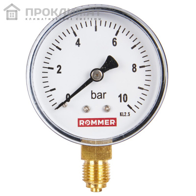ROMMER Манометр радиальный. 63 мм  0...10 бар 1/4" 