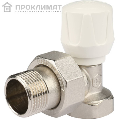 Клапан ручной терморегулирующий STOUT угловой 3/4