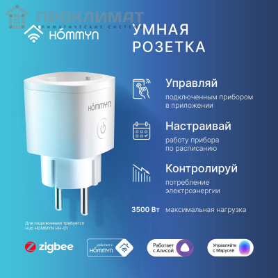 Розетка умная HOMMYN Smart Plug RKNZ01  3
