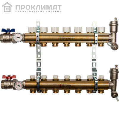 Коллектор STOUT регулируемый из латуни (2 шт) 1