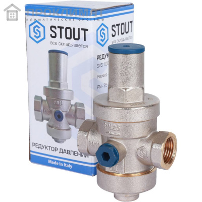 Редуктор давления PN25 вн/вн 1/2 с выходом под манометр Stout