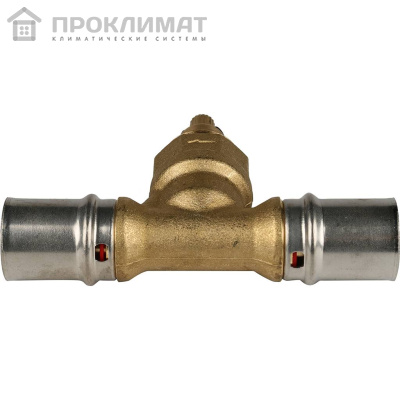Вентиль с хромированной ручкой прессовой STOUT 20х20 
