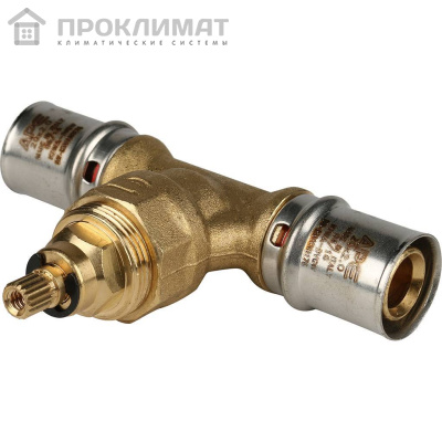 Вентиль с хромированной ручкой прессовой STOUT 20х20 