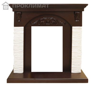 Портал каменный Royal Flame Bern мелкий сланец белый под классический очаг (темный дуб)