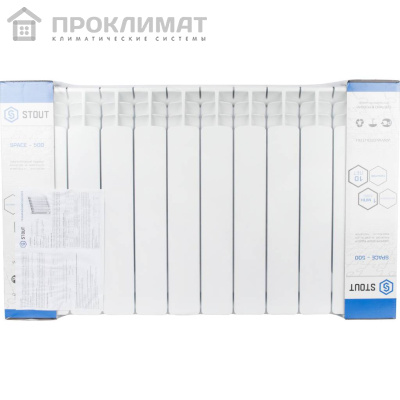 Радиатор биметаллический Stout SPACE 500х12 сек 