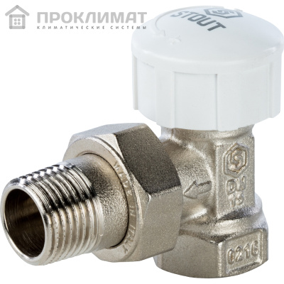 Клапан термостатический STOUT угловой 1/2, PN 10