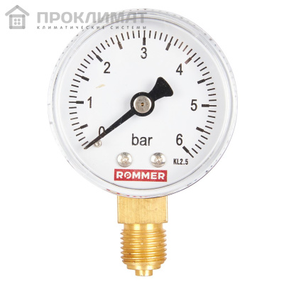 ROMMER Манометр радиальный. 50 мм 0...6 бар 1/4" 