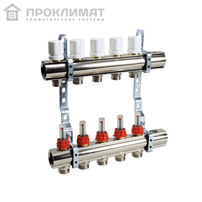 Коллектор для теплого пола с расходомерами Luxor CD 477/3  на 3  выхода 1*3/4 (Италия)