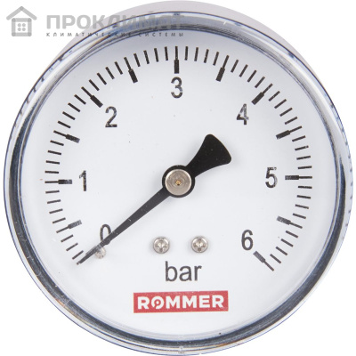 ROMMER Манометр аксиальный.  63 мм  0...6 бар 1/4" 