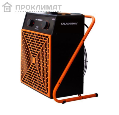 Тепловая пушка с прямоугольным корпусом KALASHNIKOV KVF-E9-32 (6/9 кВт, 380 В) 315х420х345