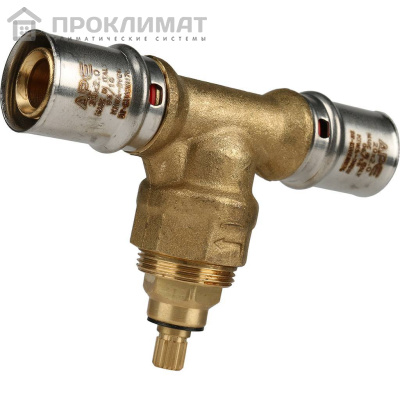 Вентиль с хромированной ручкой прессовой STOUT 20х20 