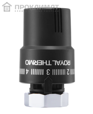Термоголовка жидкостная ROYAL THERMO М30х1,5 (черный) корпус пластик RTO 08.03 1