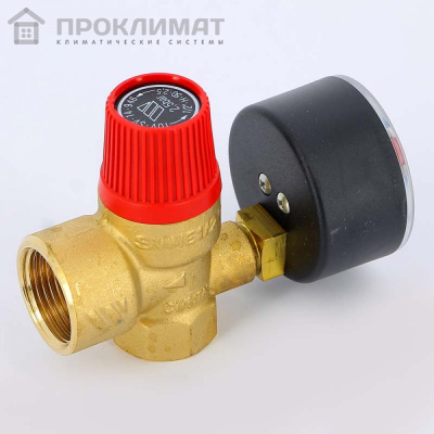 Клапан предохранительный STOUT c манометром 30х1/2