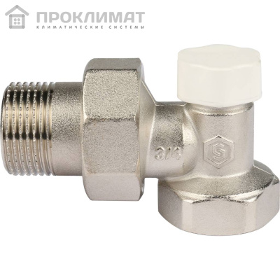 Клапан запорно-балансировочный STOUT угловой 3/4