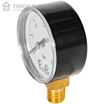 Манометр радиальный STOUT корпус Ø 50 мм, 1/4" (0-6 бар)
