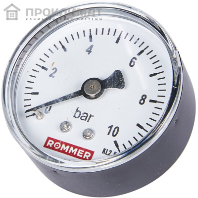 ROMMER Манометр аксиальный.  50 мм 0...10 бар 1/4" 