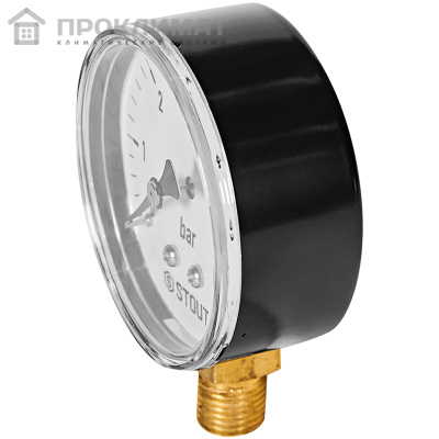 Манометр радиальный STOUT корпус Ø 63 мм, 1/4" (0-6 бар)