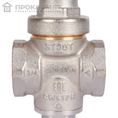 Редуктор давления PN16 вн/вн 3/4 без подкл. манометра Stout