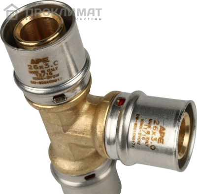 Тройник равнопроходный прессовой STOUT 26х26х26 