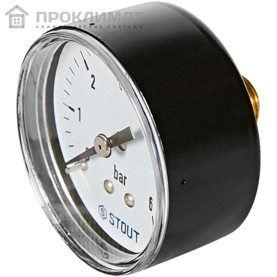 Манометр аксиальный STOUT корпус Ø 50 мм, 1/4" (0-6 бар)