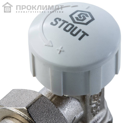 Клапан термостатический STOUT угловой 1/2, PN 10