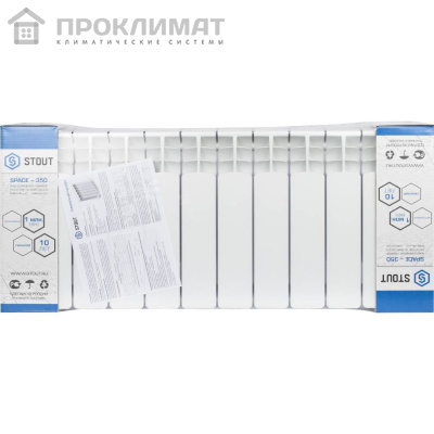 Радиатор биметаллический Stout SPACE 350х12 сек 