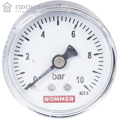 ROMMER Манометр аксиальный.  50 мм 0...10 бар 1/4" 