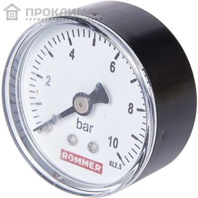 ROMMER Манометр аксиальный.  50 мм 0...10 бар 1/4" 